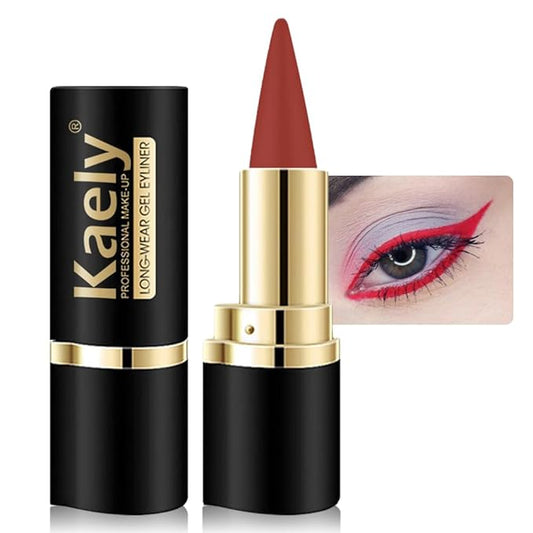 Kaely Red Gel Eyeliner Pencil,Waterproof Smudge Proof Eye Liner Pen,Cat Eye Goth Halloween Makeup,Eye Black Face Paint Lipstick Crayon,Color Colorful Eyeliner Eyeshadow Stick,12