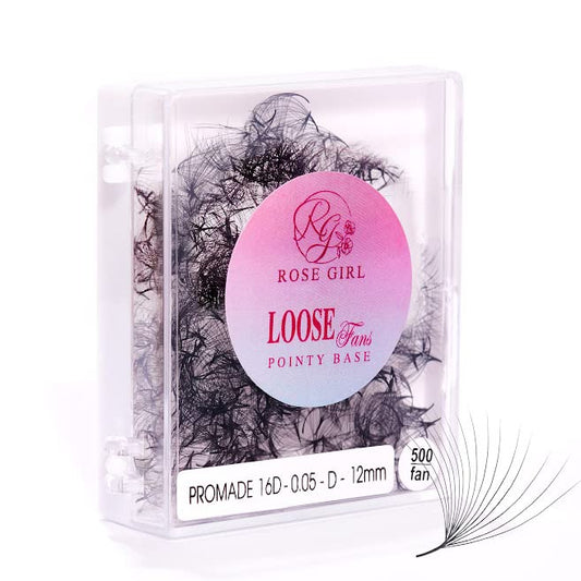 Loose Promade Fans - Natural Look Handmade Volume Eyelashes From 3D To 16D - C CC D DD Curl - False Lashes Extensions - Thickness 0.03~0.1 mm - 8~20 mm Length (16D-0.05-D(9mm))