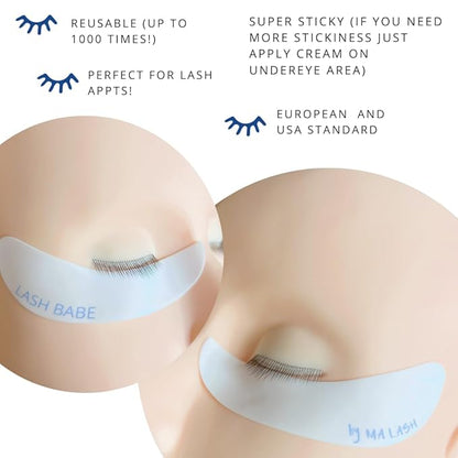 Reusable Silicone Eye Pads - Set of 6 (3 Pairs) - Eyelash Extension Under Eye Patches for Lash Lift, Lower Lash Isolation, Sensitive Skin, and Removal - LASH BABE (3 pairs)