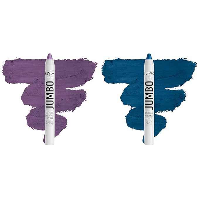 NYX PROFESSIONAL MAKEUP Jumbo Eye Pencil Bundle - Eggplant (Violet) & Blueberry Pop (Blue)