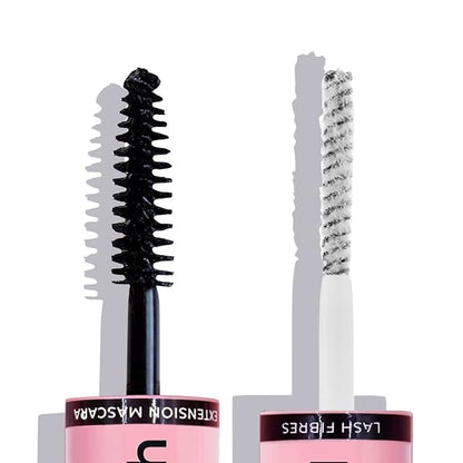 MCoBeauty Double Ended 3 Step Fibrelash, Increases Lash Length by 3-5mm, Clump-Free Mascara, Brush-on Lash Fibres, Vegan, Cruelty Free Cosmetics