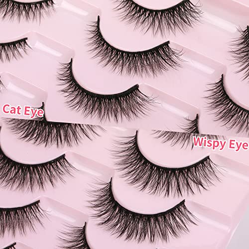 20 Pairs Lashes Pack Wispy Eyelashes Natural Look