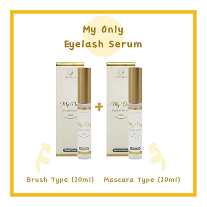 My Only Eyelash Serum - 2 Step Lash System, Mascara & Brush Applicator SET, Eyelash Enhancing Serum, Made in KOREA (2-Pack, 10ml Each)