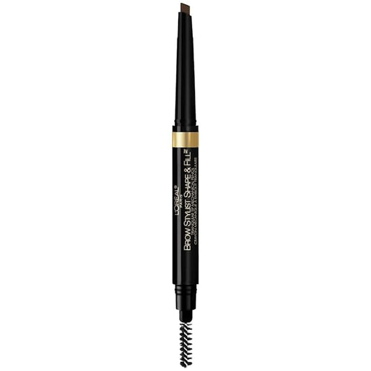 L'Oreal Paris Brow Stylist Shape & Fill Mechanical Eye Brow Makeup Pencil, Dark Brunette, 0.008 oz.