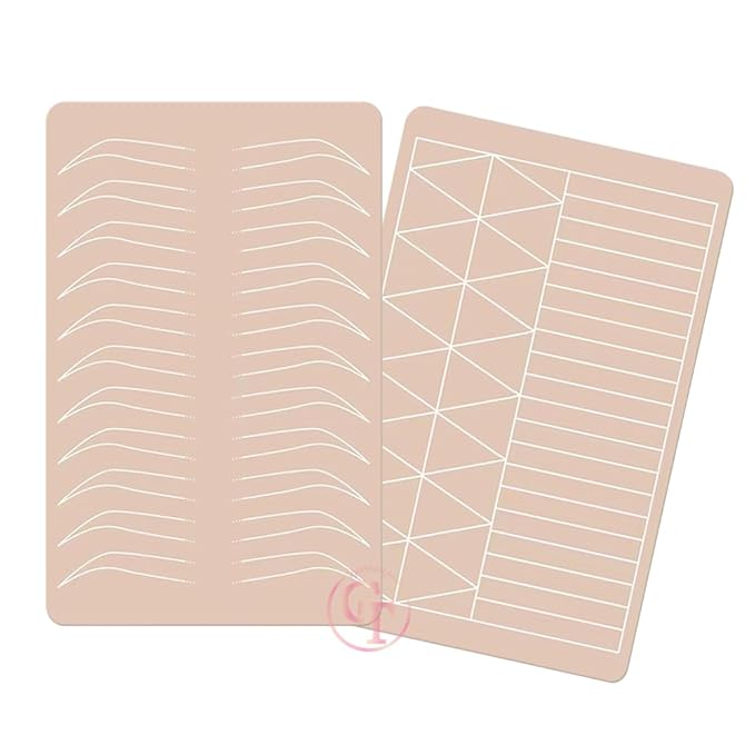 2PCS Doulbe Sides Silicone Practice Skin 1.5mm Thickness Permanent Makeup Tattoo Practice Pad for Eyebrow/Lip Practice