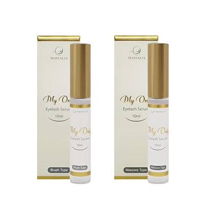My Only Eyelash Serum - 2 Step Lash System, Mascara & Brush Applicator SET, Eyelash Enhancing Serum, Made in KOREA (2-Pack, 10ml Each)