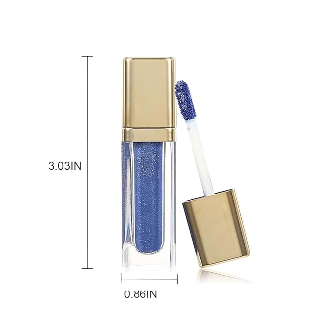Kilshye Glitter Liquid Eyeshadow Shimmer Eye Shadow Metallic Eyeshadows High Pigment Eyes Shadow Long Lasting Waterproof Eyes Liquid Makeup for Women and Girls Pack of 1 (D- Blue 15)