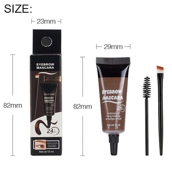 Tinted Thickening Eyebrow Mascara with Two Eyebrow Brushes,Brow Fast Sculpt,Waterproof,Transfer-proof,Eyebrow Tinting Kit- Cruelty Free - Light Medium Brown (2 Pack) (02 Reddish Brown)