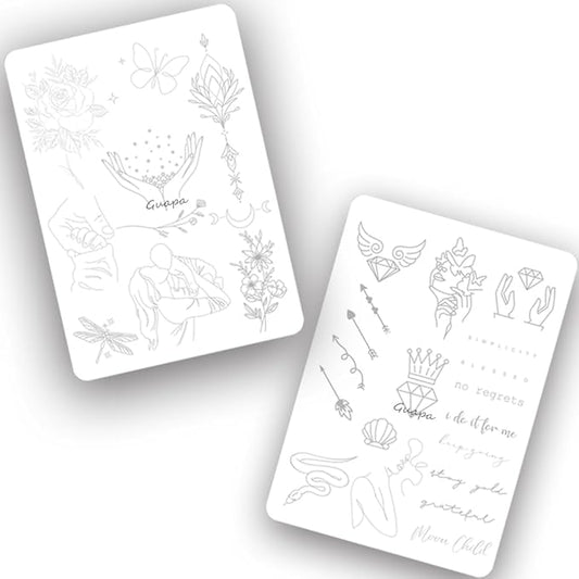 2 Pcs Tiny Tattoo Practice Skins, Small Deluxe Mini Silicone Finger Semi Permanent Tattoo Latex Pad for Training (Tiny #1 - White Pad -2PCS)
