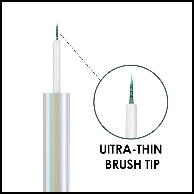 FOCALLURE Chameleon Liquid Eyeliner,Intense Color Shifting Eyeliner Pen,Metallic Multi-Reflective Finish,Sweatproof,Smudge-proof,Ultra-Fine Tip,AQUA BABY