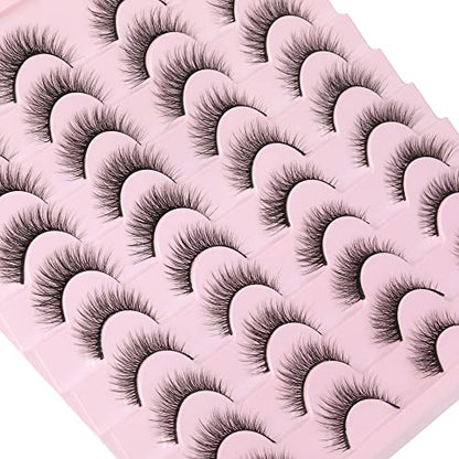 20 Pairs Lashes Pack Wispy Eyelashes Natural Look