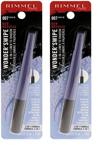 Rimmel London Wonder Swipe 2-in-1 Liner to Shadow - 007 Crave Me Eyeliner Women 0.06 oz (Pack of 2)