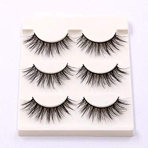 Imported Korea Fiber Faux Mink False Eye lashes Handmade Reusable Long Cross Volume Dramatic Lashes Natural Look Makeup Thick Black Fake EyeLashes