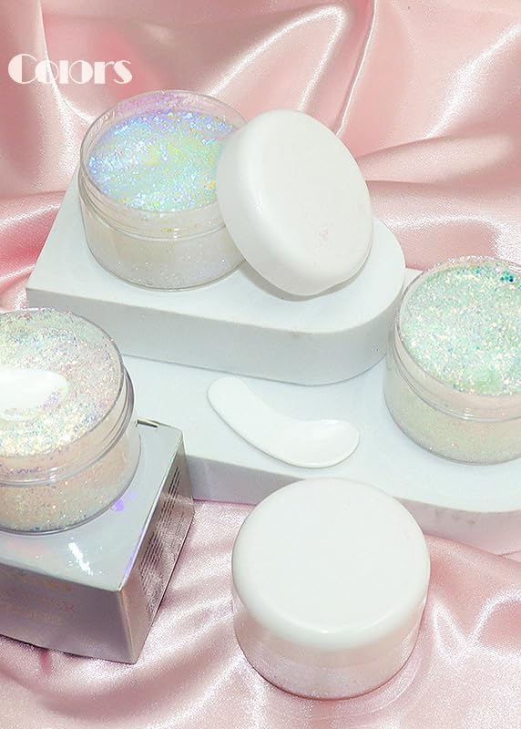 Body Glitter, Holographic Glitter Gel for Women Body Face Hair and Lip Makeup, Body Glitter Gel Cosmetic with Color Changing Under Light, Pink Body Glitter #2