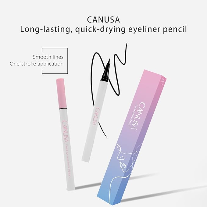 A Set of Quality Eyeliner Eyebrow pencil and Eyelash Mascara, Long-lasting Makeup Waterproof Flawless Cosmetic (BLACK Quality Eyeliner, one size)
