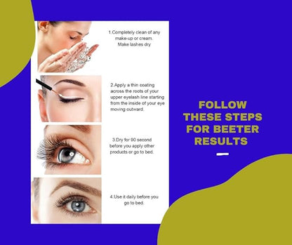 Premium Eyelash serum for longer, thicker and darker lashes, 100% natural with no side effects, amazing results just in 4 weeks. 3ML/0.1FL.OZ
