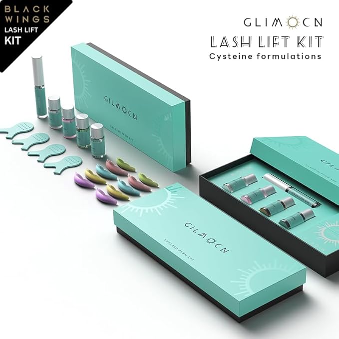 Glimocn Lash Lift Kit Eyelash Curl Cysteine Fast Perm Extension Lamination Setting Lotion Cream Eyelash Serum Gel Glue Rods Pads Tools Salon Eyeliner