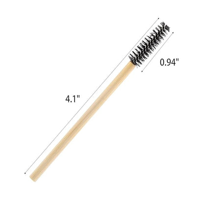 Tbestmax 300 Disposable Mascara Wands Eyelash Brush Spoolies for Eye Lash Extension Eyebrow Bamboo Stick Black