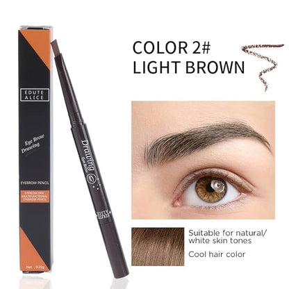 Eyebrow Pencil, Waterproof Eyebrow Makeup with Soft Spoolie Brush, Long Lasting UltraFine Triangle Shaped Pencil, Creates Perfect Natural Eyebrows (Gray)