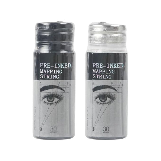 Pre-Inked Eyebrow Mapping String, 30 Meters Brow Thread, for Semi Permanent Makeup, Microblading, Liquid Eyeliner (Black)