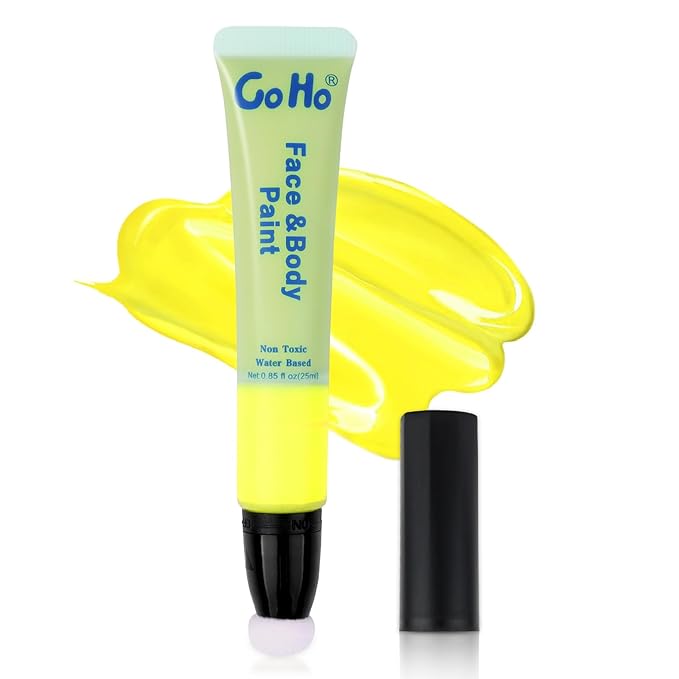 Go Ho Yellow Face Paint Stick - Water Based Cream Body Paint, Highly Pigmented, Smooth & Safe for Skin, Halloween Costumes Cosplay SFX Makeup