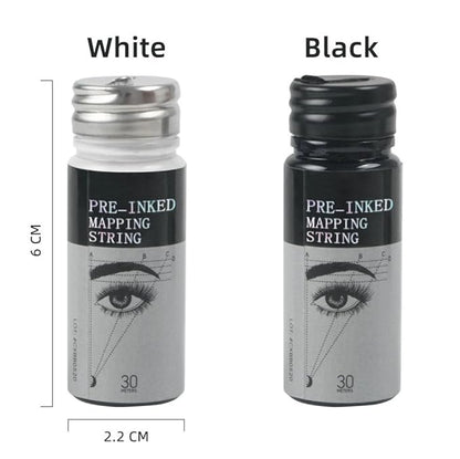 Pre-Inked White Eyebrow Mapping String, 30 Meters Brow Thread, for Semi Permanent Makeup, Microblading, Liquid Eyeliner