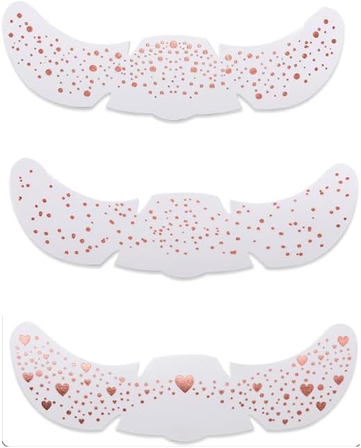 20 PCs Face Glitter Makeup Speckles，Rose Gold Glitter Freckles Face Tattoo, Glitter Freckles