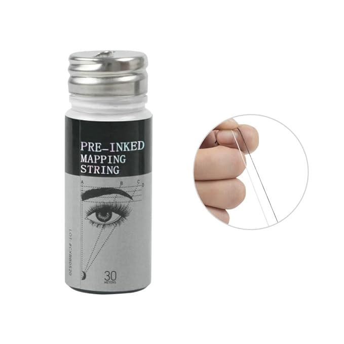 Pre-Inked White Eyebrow Mapping String, 30 Meters Brow Thread, for Semi Permanent Makeup, Microblading, Liquid Eyeliner