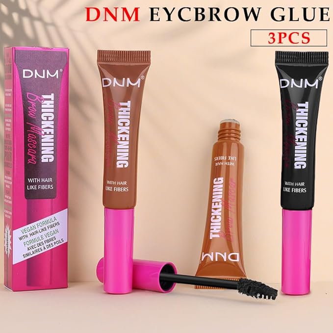 Tinted Thickening Brow Mascara,Brow Fast Sculpt,Waterproof, Transfer-proof, Brush to Fill in Eyebrows and Cover Gray Hairs - Cruelty Free (3pcs 03 Auburn &04 Rich Auburn &08 Black)