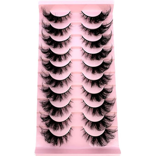 HBZGTLAD Soft Mink Eyelashes 3D Curl Winged End Eye Elongated Fake Lashes Thick Handmade Natural False Eyelash Messy Cross Lash Wholesale (AD-109)