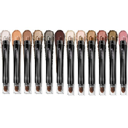 Neutral Cream Eye Shadow Eyeliner Makeup Sticks, Classic-A002 + A003