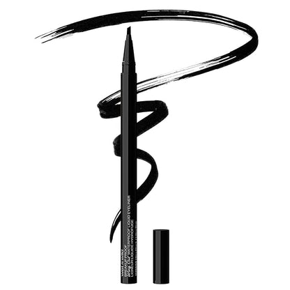 wet n wild Breakup Proof Wing Out Waterproof Liquid Eyeliner, 16-Hour Wear, Smudge-Proof & Cry-Proof, Flat Angled Brush for Precise & Bold Wings - Ultra Black