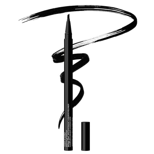 wet n wild Breakup Proof Wing Out Waterproof Liquid Eyeliner, 16-Hour Wear, Smudge-Proof & Cry-Proof, Flat Angled Brush for Precise & Bold Wings - Ultra Black