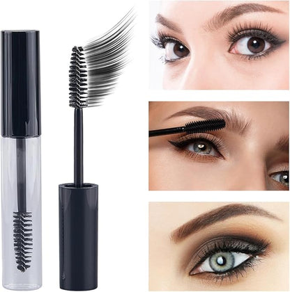 GORGECRAFT 10Pcs 10ml Empty Mascara Tube Bottle Transparent Plastic Eyelash Wand Containers Bottles with Rubber Inserts 4Pcs 2ml Dropper 2Pcs Mini Funnel Hopper for Castor Oil DIY Cosmetics Kit Black
