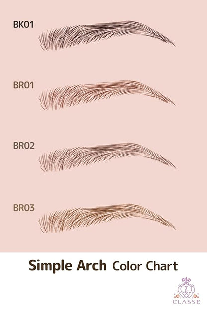 CLASSE Waterproof Eyebrow Tattoo Sticker, 12pair 4D Hair-Like temporary sticker on eyebrows, No water needed, peel off Painfuless, for women girls Simple Arch Black