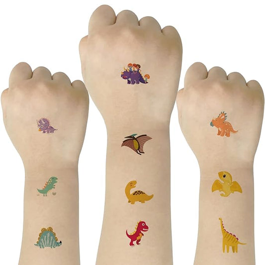 (Pack of 10 Sheets) Dinosaur Waterproof Temporary Tattoo Stickers for Kids Boys and Girls, Party Favors Decorations
