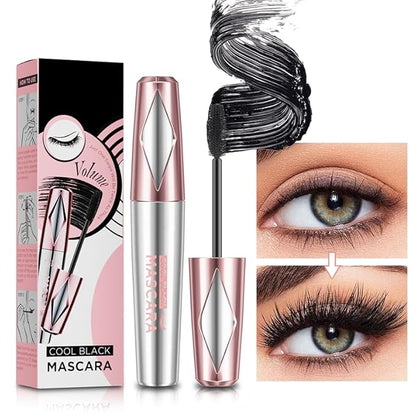 2025 New My Amazing Lashes Mascara,Stunning Volume and Length,Waterproof Black Long and Curly,4D Silk Fiber Lash Mascara with New Silicone Brush Head(Black-1PC, 1PC)