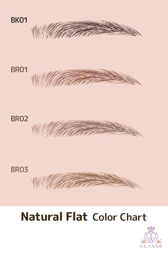CLASSE Waterproof Eyebrow Tattoo Sticker, 12pair 4D Hair-Like temporary sticker on eyebrows, No water needed, peel off Painfuless, for women girls Natural Flat Brown