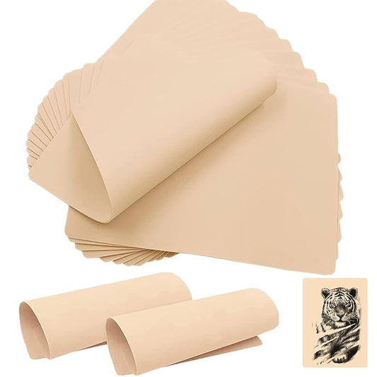 Yuelong 10pcs Tattoo Skin Practice Double-Sided 1.3mm Fake Skin Tattoo 7.4"x5.6" Durable Silicone Tattoo Practice Skins for Realistic Eyebrow, Body Art Training & Practice Skin Supplies