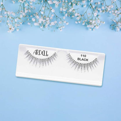 Ardell Natural Lashes 110 - Black, False Eyelashes, Soft & Lightweight, Reusable Strip Lashes for Everyday Wear, 4 Pack