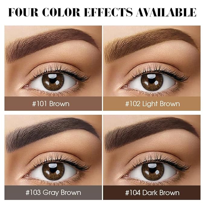 2 Pcs Peel Off Tattoo Eyebrow Gel Set, Natural Color Eye Brow Gel Long-Lasting Waterproof Eyebrow Tattoo, Easy Peel Off Eye Brow Makeup -Up To 3 Days (Dark Brown)