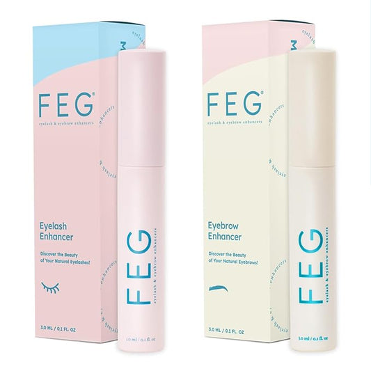 FEG Eyelash Enhancer and Eyebrow Growth Serum Bundle | Brow and Lash Serum for Help Growing Naturally Thick, Full, and Long Eyelashes and Eyebrows | Stimulate Natural Growth | 3ml Bottles