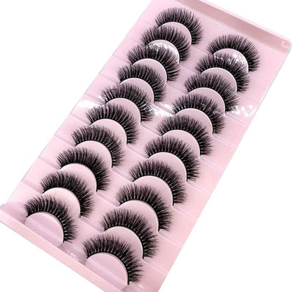HBZGTLAD Soft Mink Eyelashes 3D Curl Winged End Eye Elongated Fake Lashes Thick Handmade Natural False Eyelash Messy Cross Lash Wholesale (FT-01)