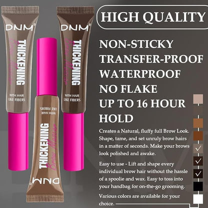 Tinted Thickening Brow Mascara,Brow Fast Sculpt,Waterproof, Transfer-proof, Brush to Fill in Eyebrows and Cover Gray Hairs - Cruelty Free (3pcs 05 Cool Ash Brown &06 Brunette &07 Espresso)