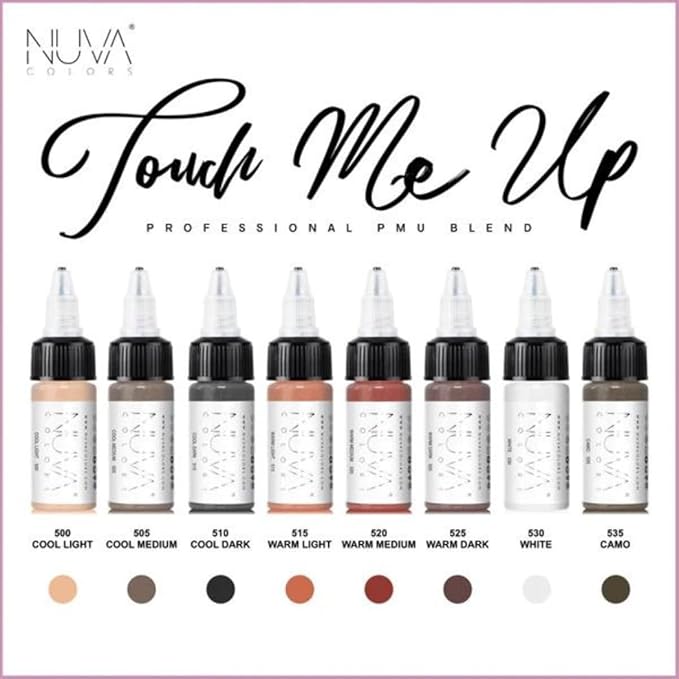 Nuva Pigments for PMU Scar Procedures, Customizable, Cool Undertone for Camouflage, Lightening & Color Adjustment, Vegan, Made in USA, Scar (8-Pack)