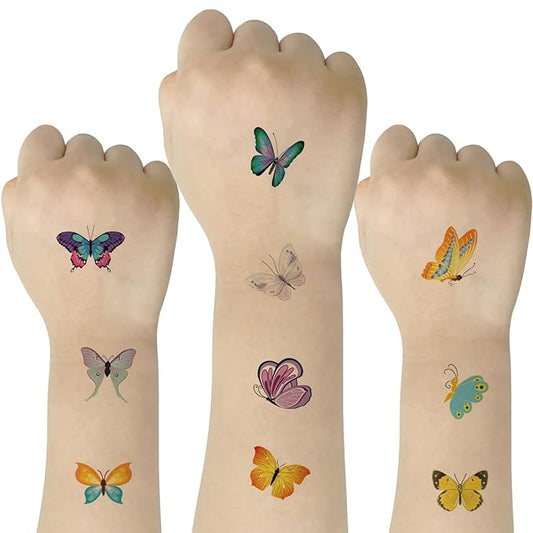 (Pack of 10 Sheets) Butterfly Waterproof Temporary Tattoo Stickers for Kids Boys and Girls, Party Favors Decorations