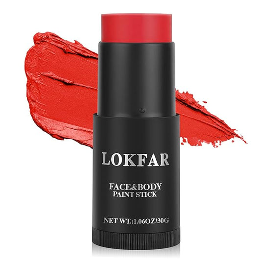 Red Face Paint, Cream-based Body Paint Stick【Larger Capacity】【High Pigment】【Long Lasting】Professional Paint Makeup Product For Halloween/Masquerade/Cosplay/Movie Makeup, 1.06 Oz/30g