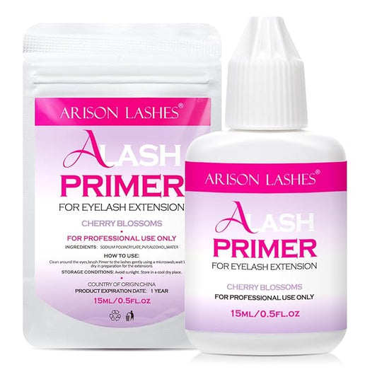 Lash Primer for Eyelash Extensions15ML Eyelash Primer Increase Lash Adhesive Bonding Power Pretreatment for Semi Permanent Lash Extension Ideal for Extend Lash Glue Retention Time(CHERRY BLOSSOMS)