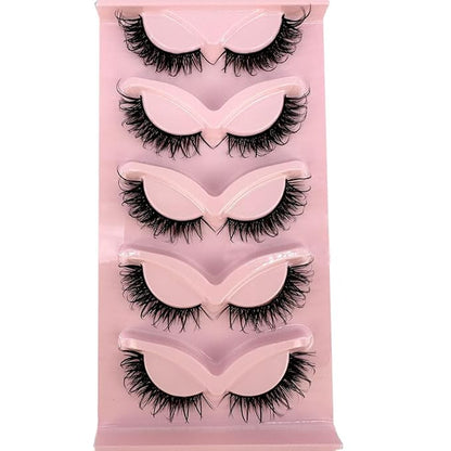 HBZGTLAD New 3D Cat-Eye Mink Eyelashes Curled Winged Natural Realistic Messy End Eye Elongated Thick False Eyelashes Soft Fake Eyelashes (023)