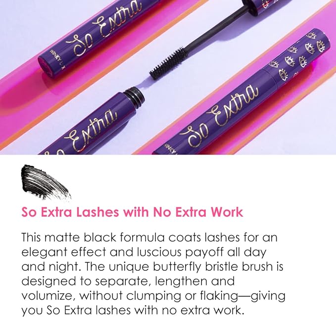 Winky Lux | So Extra Mascara and Liquid Eyeliner Bundle | Lengthening Mascara | Liquid Eyeliner | Black